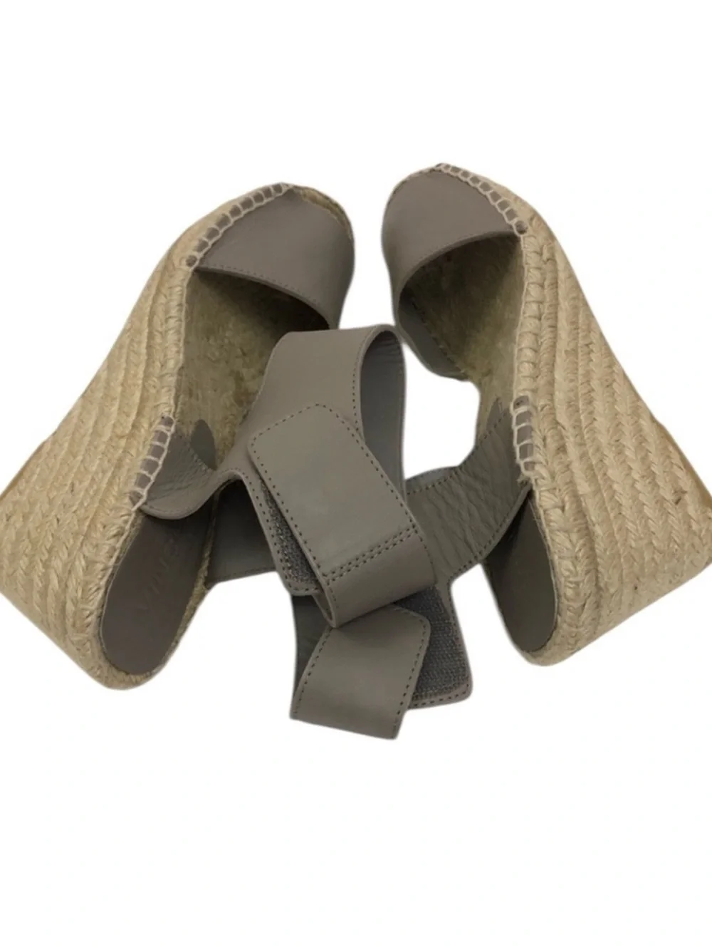 VINCE Sophie Leather Wedge Espadrille Sandals